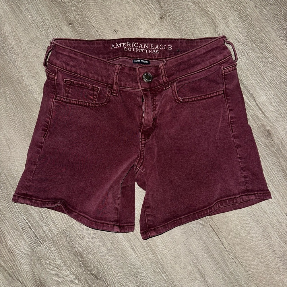 American Eagle Outfitters Women's Dark Red Jean Shorts